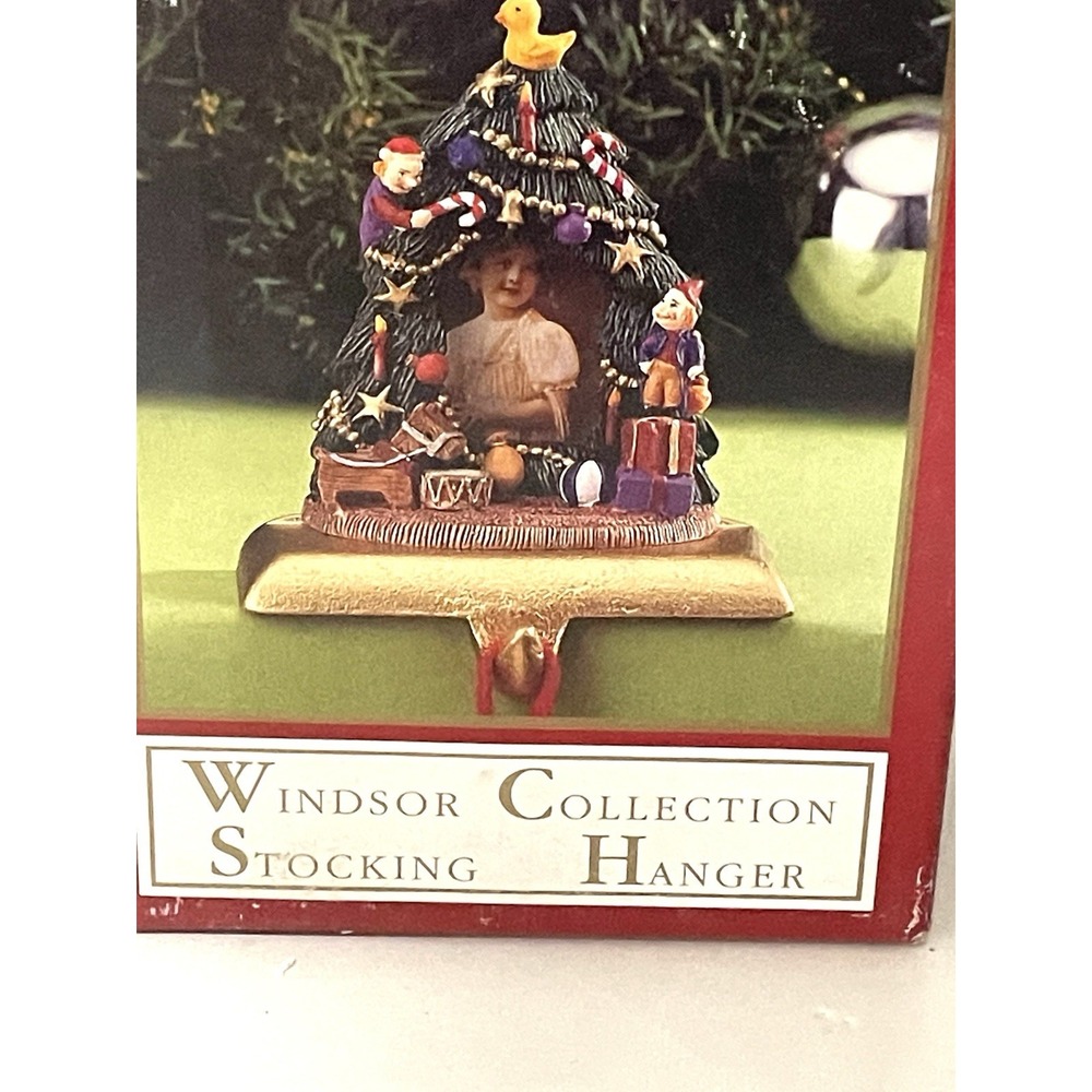 Vintage Cast Iron & Resin Windsor Collections Hand Painted Santa Stocking Hanger